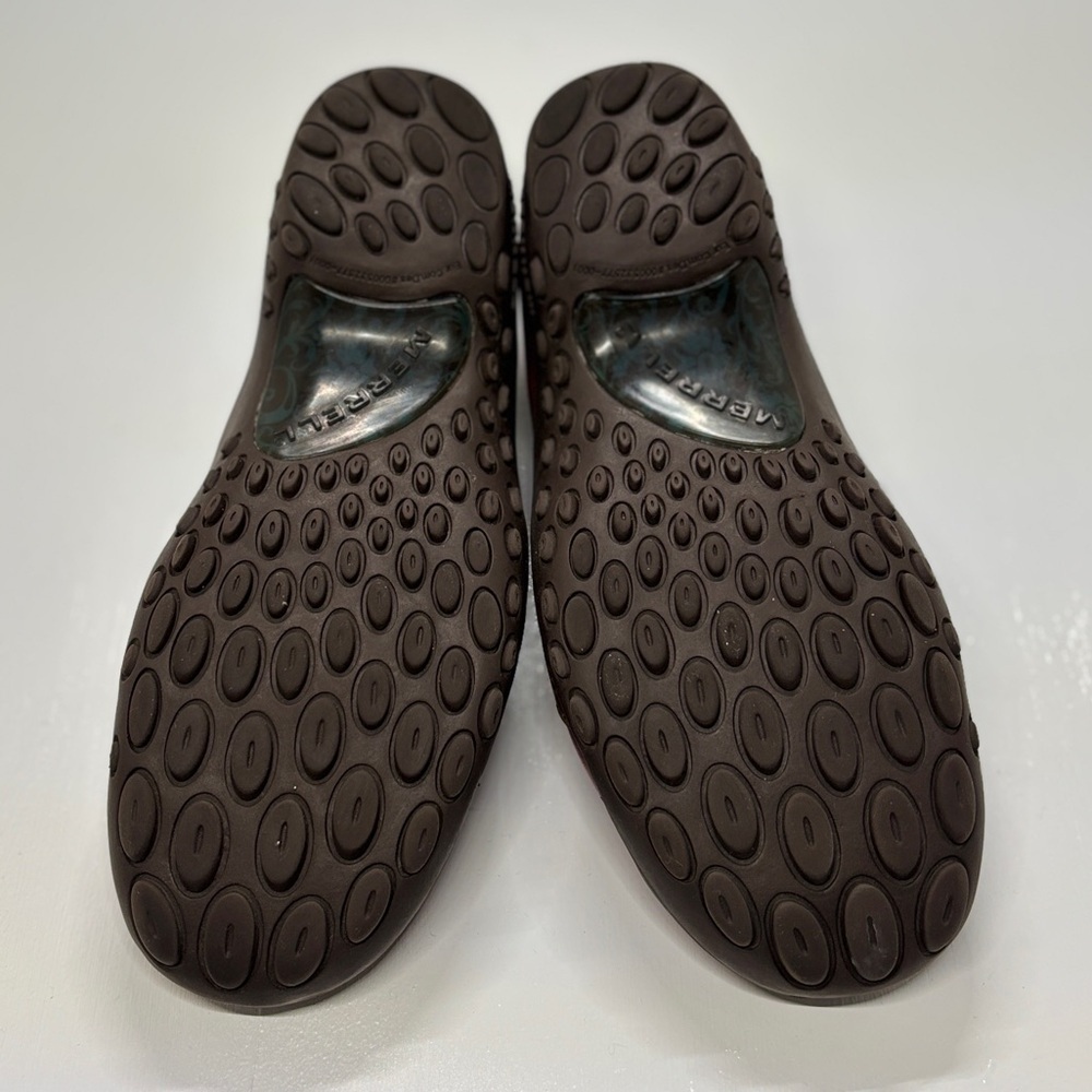 Merrell Plaza Moc Wedge Moccasins Dark Autumn Leather Slip-ons size 6.5 - Picture 7 of 8